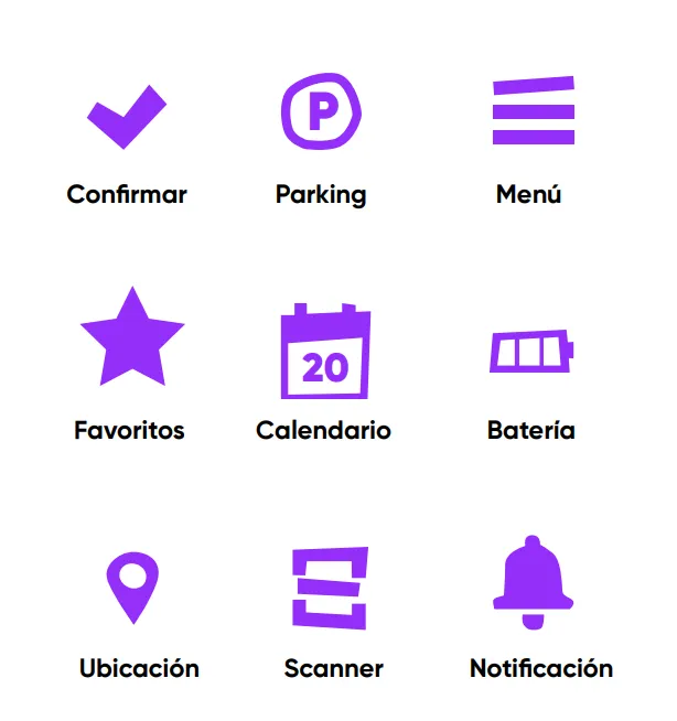 Sistema de íconos diseñado para la experiencia digital de Bariloche Bike